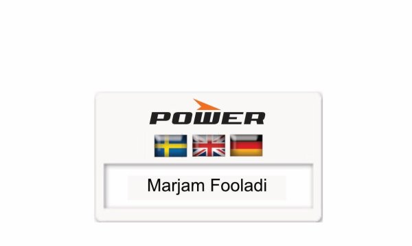 Zoom bild av Namnbricka med fönster